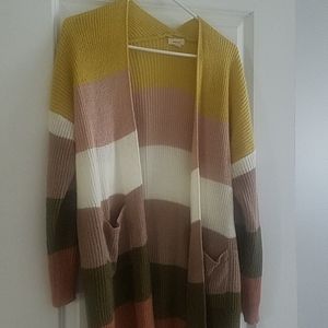 Color block long cardigan